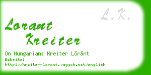 lorant kreiter business card